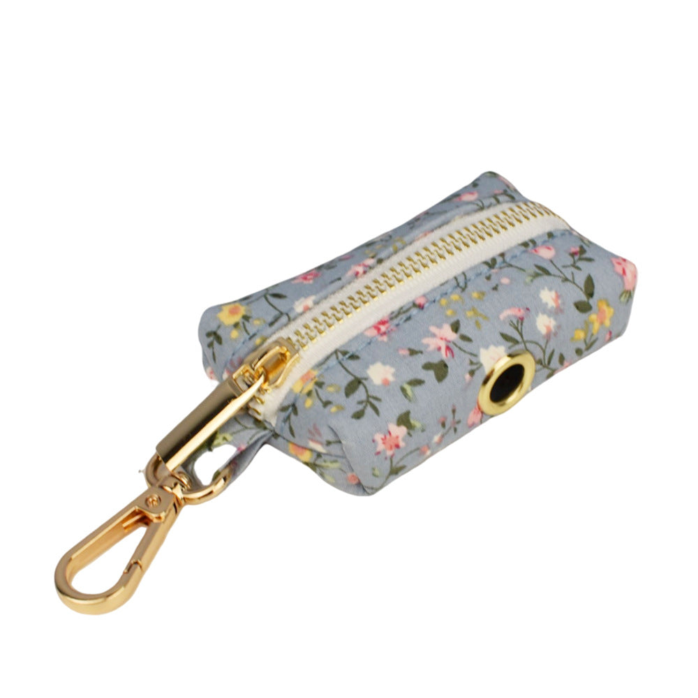 KFX-6733757 Blue Floral Dog Collar and Leash Set with Bow and Accessories for Pet Accessories