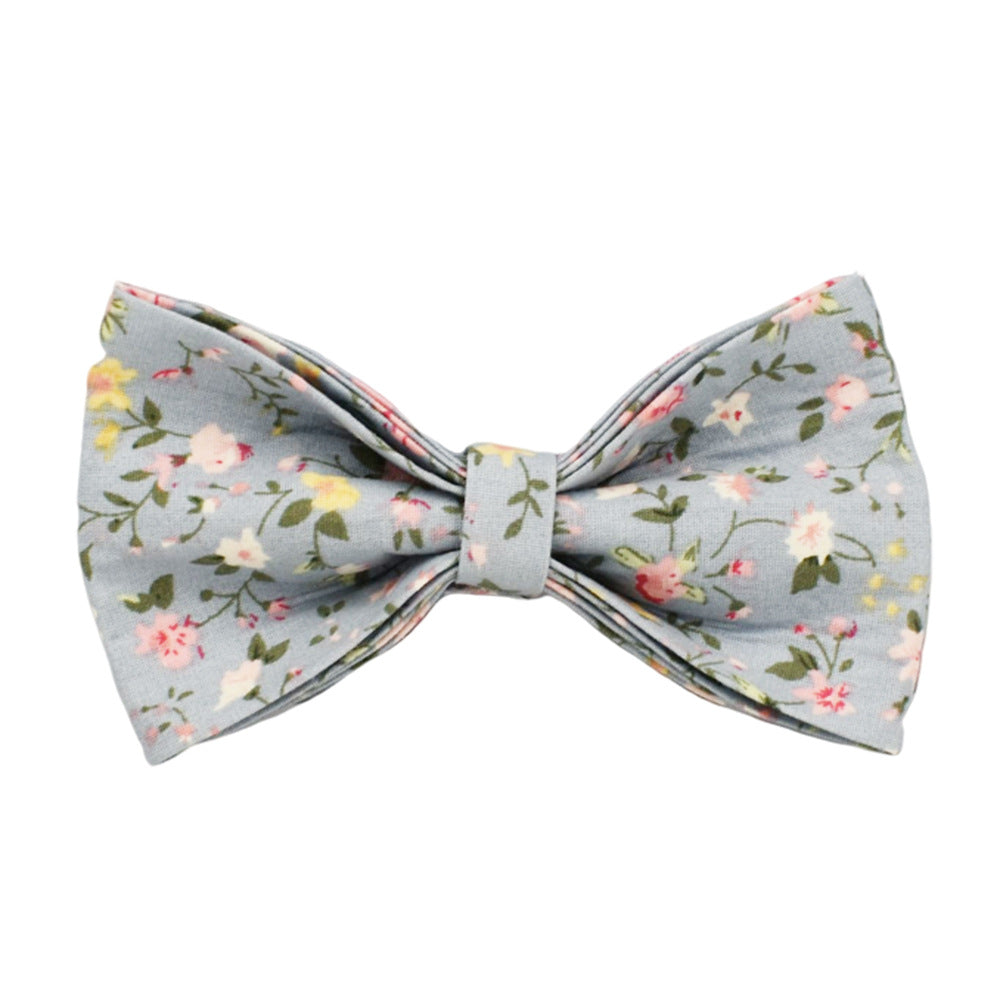 KFX-6733757 Blue Floral Dog Collar and Leash Set with Bow and Accessories for Pet Accessories