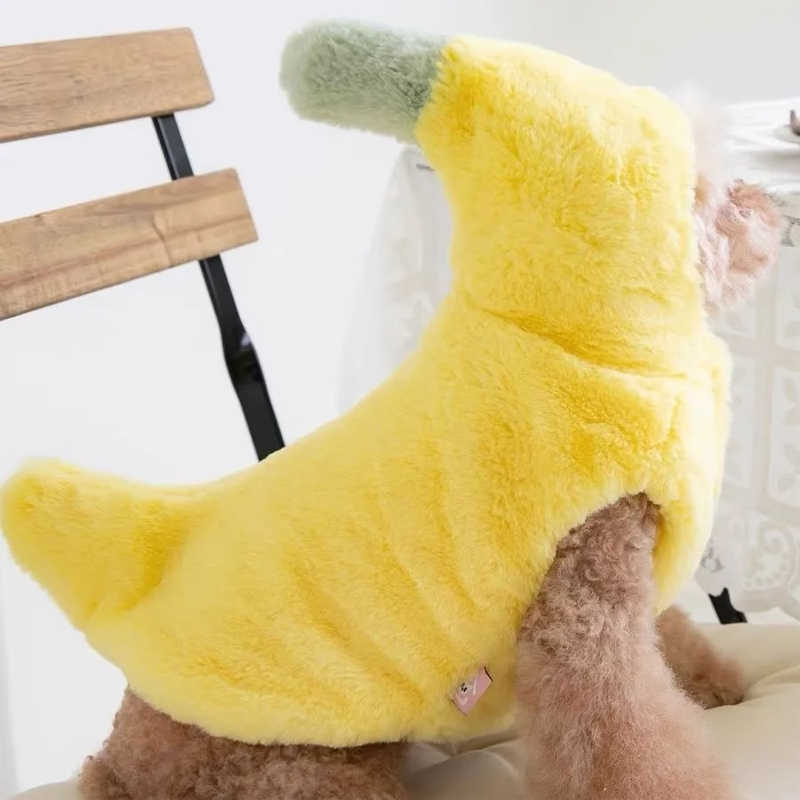 KFX-6734525 Funny Banana Costume for Dogs - Cute Autumn and Winter Pet Apparel