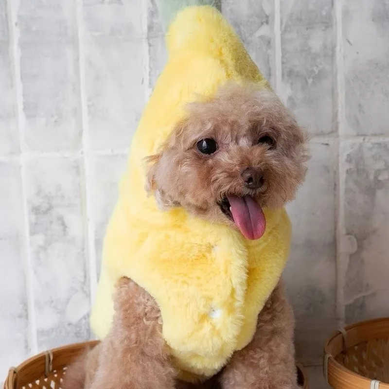 KFX-6734525 Funny Banana Costume for Dogs - Cute Autumn and Winter Pet Apparel