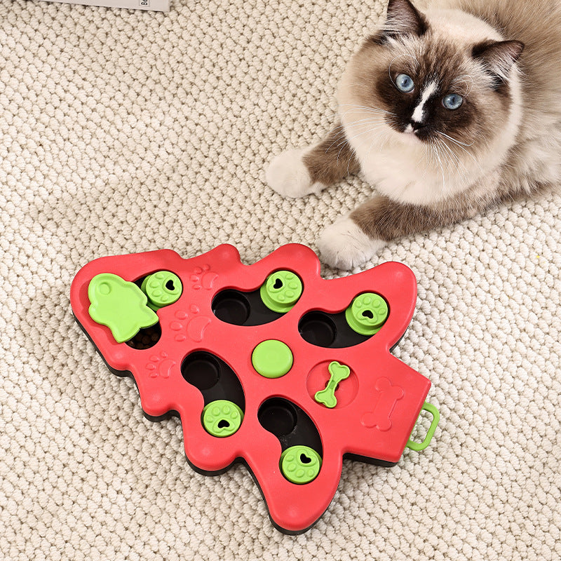 KFX-6734781 Interactive Dog Puzzle Slow Feeder Bowl - Pet Training Toy for Dogs and Cats