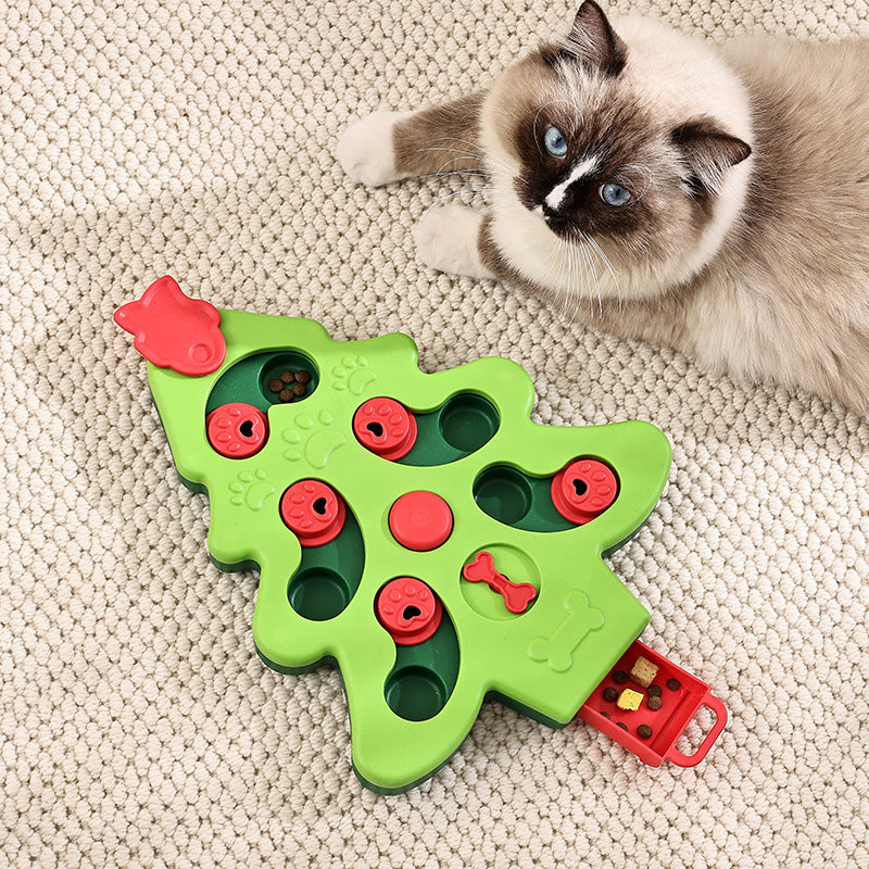 KFX-6734781 Interactive Dog Puzzle Slow Feeder Bowl - Pet Training Toy for Dogs and Cats