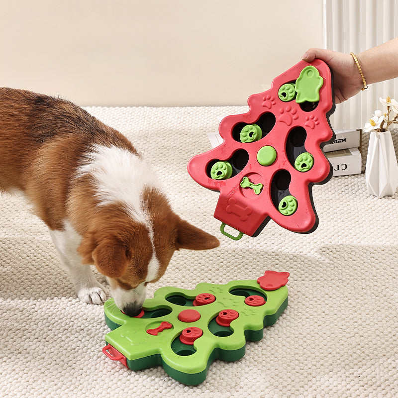 KFX-6734781 Interactive Dog Puzzle Slow Feeder Bowl - Pet Training Toy for Dogs and Cats