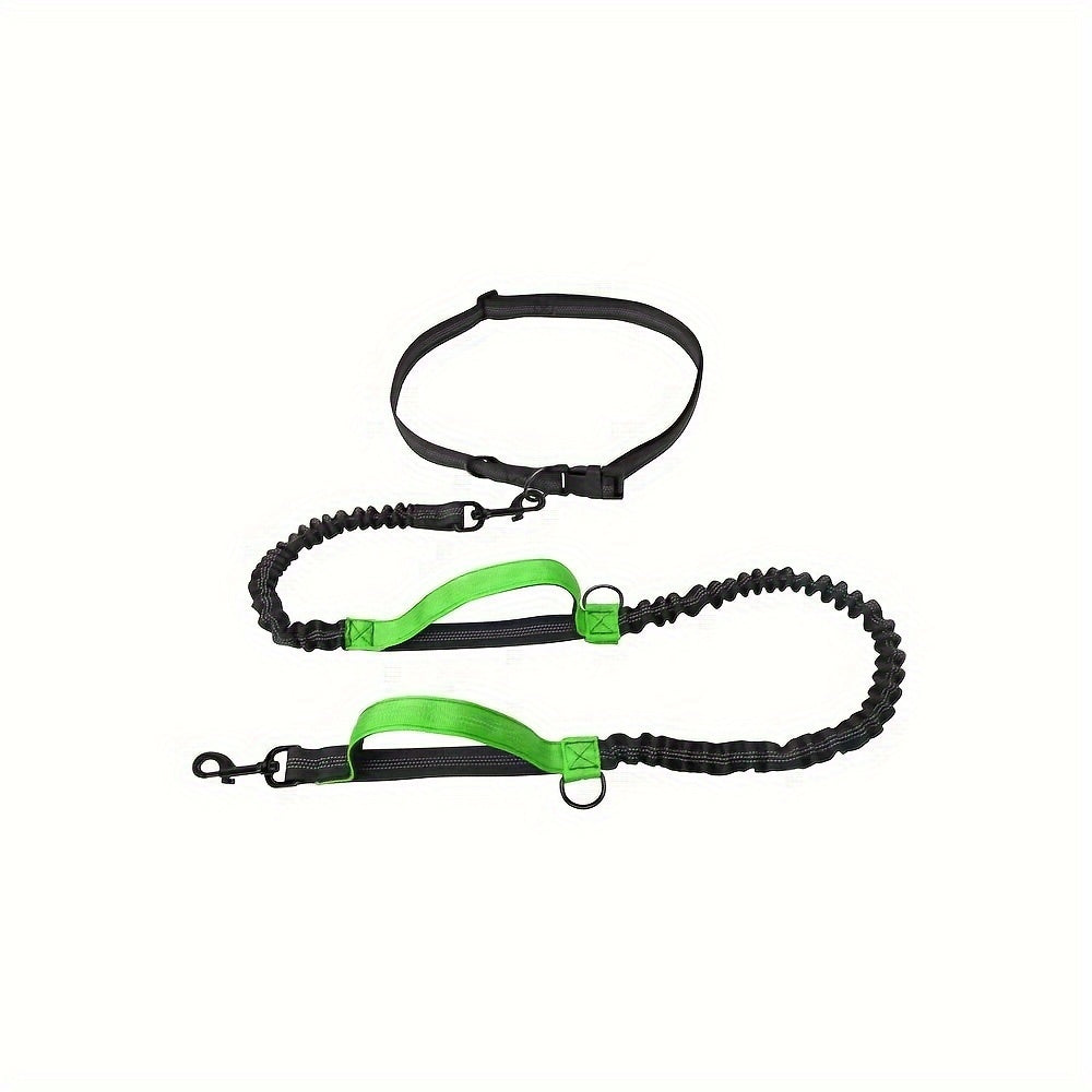 KFX-6735421 Hands-Free Dog Leash with Adjustable Waist Belt for Active Walking and Running