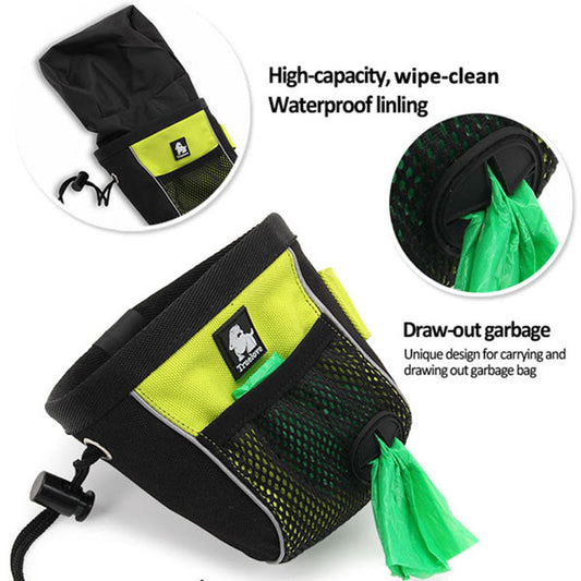 KFX-6736189 Large-Capacity Dog Training Belt Bag in Orange or Green - Comfortable, Sturdy, Breathable Material with Oxford Cloth and Net