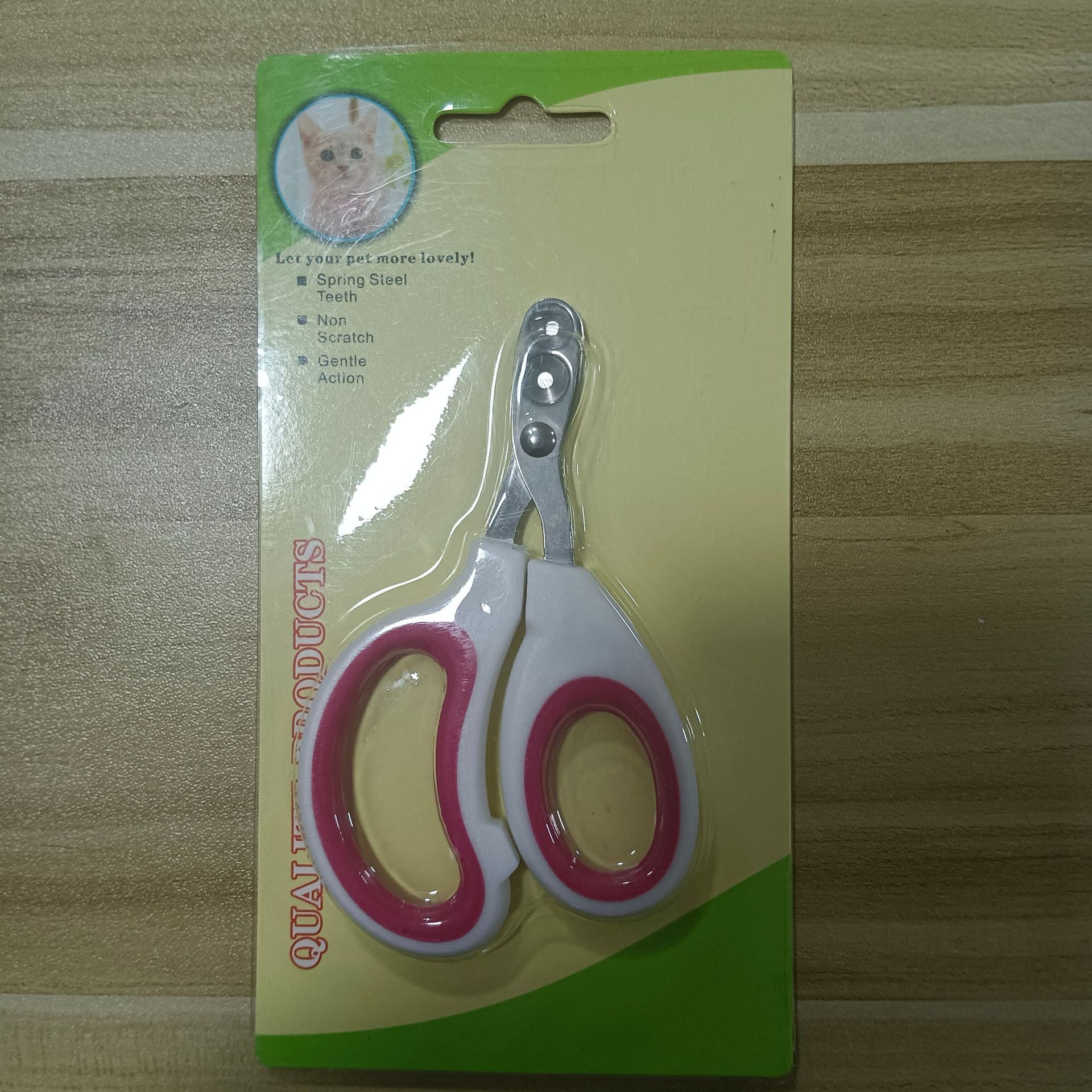 KFX-6737725 Double Hole Blind Scissors for Pet Nail Care - 105mm in Pink, Blue, and Orange