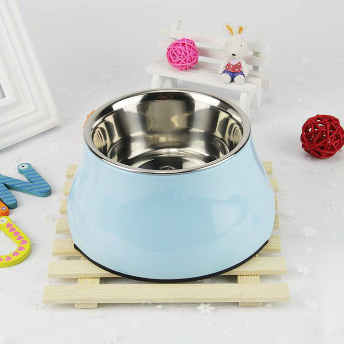 KFX-6739901 Non-slip Melamine and Stainless Steel Pet Bowl with Anti-Slip Design - Available in Multiple Sizes