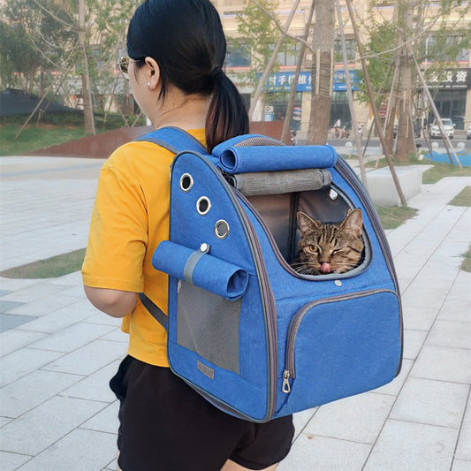 KFX-6741949 Portable Dog Backpack with Ventilation - Lightweight Polyester for Dogs Under 12 Pounds - Available in Multiple Colors