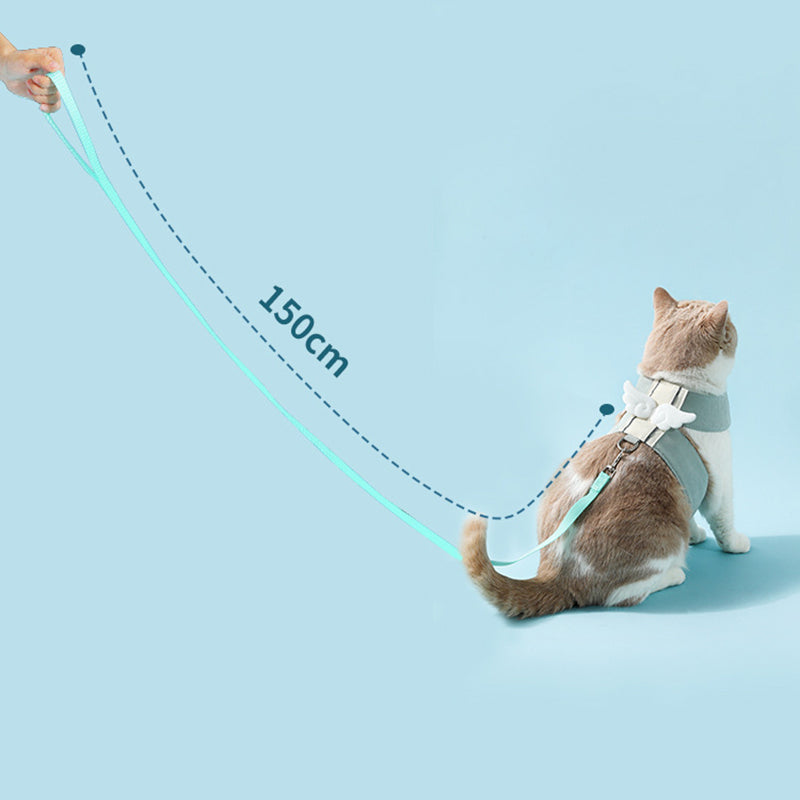 KFX-6742973 Adjustable Cat Harness and Leash Set with Escape Proof Design, Soft Breathable Material, Ideal for Outdoor Adventures