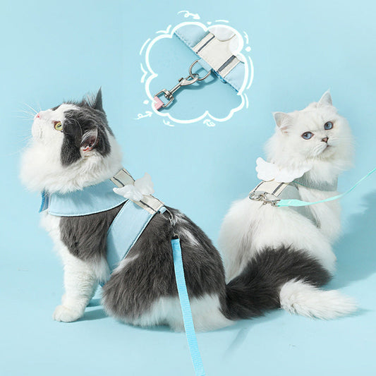 KFX-6742973 Adjustable Cat Harness and Leash Set with Escape Proof Design, Soft Breathable Material, Ideal for Outdoor Adventures