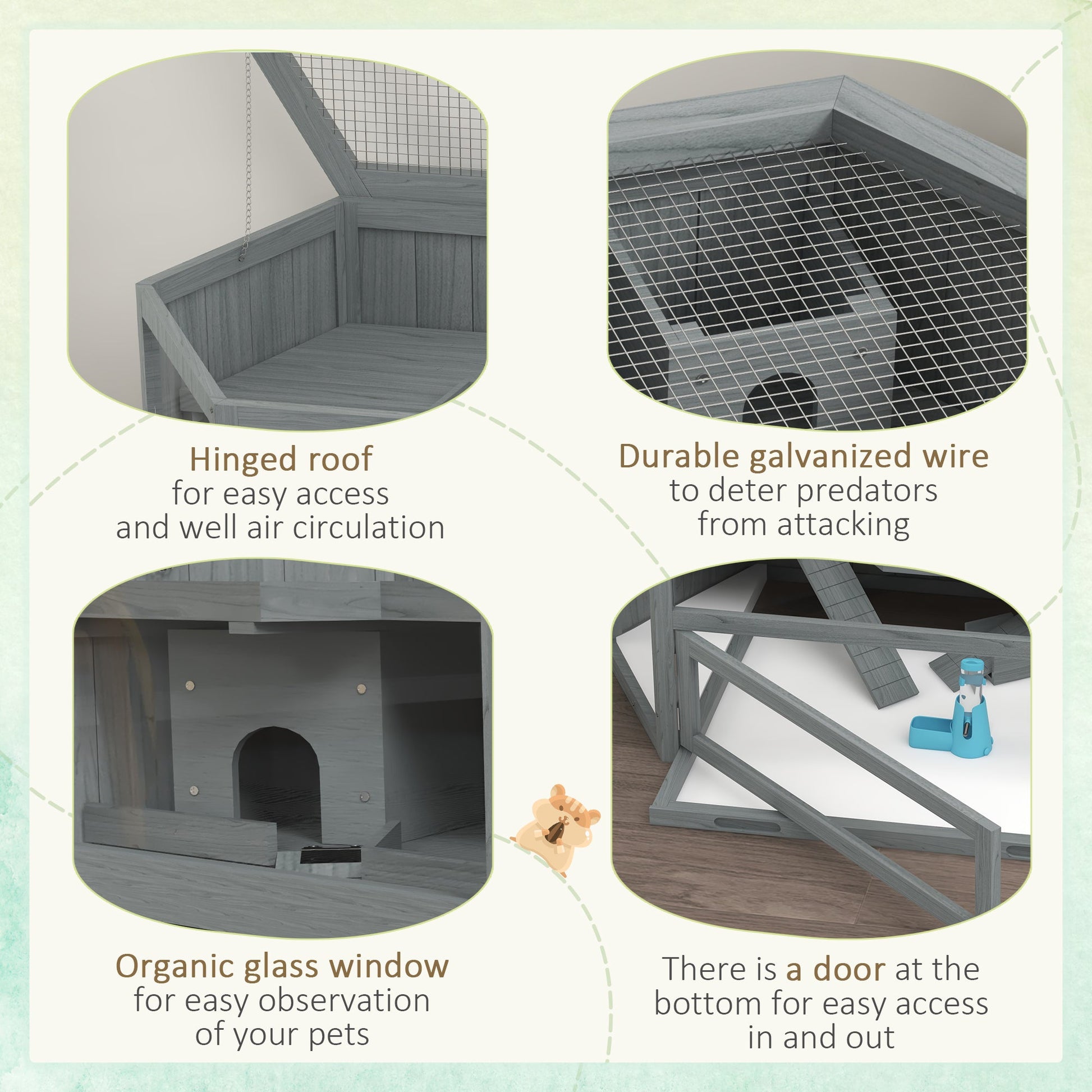 KFX-6743357 Large 3-Tier Hamster Cage with Multiple Hideouts and See-Saws for Small Animals