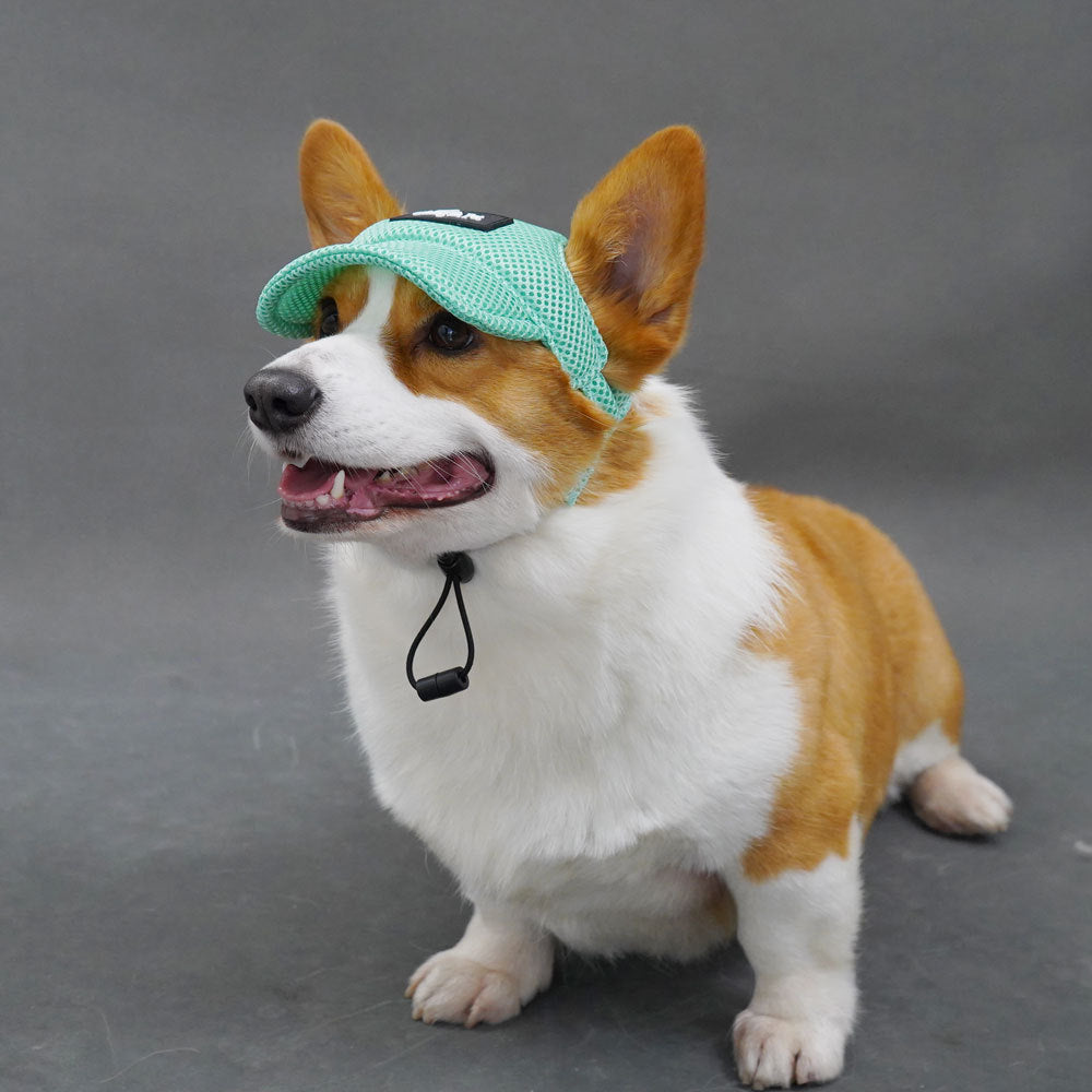 KFX-6744253 Breathable Summer Dog Hat for Golden Retrievers - Ear Leakage Protection, Jacquard Fabric, Available in Green and Pink