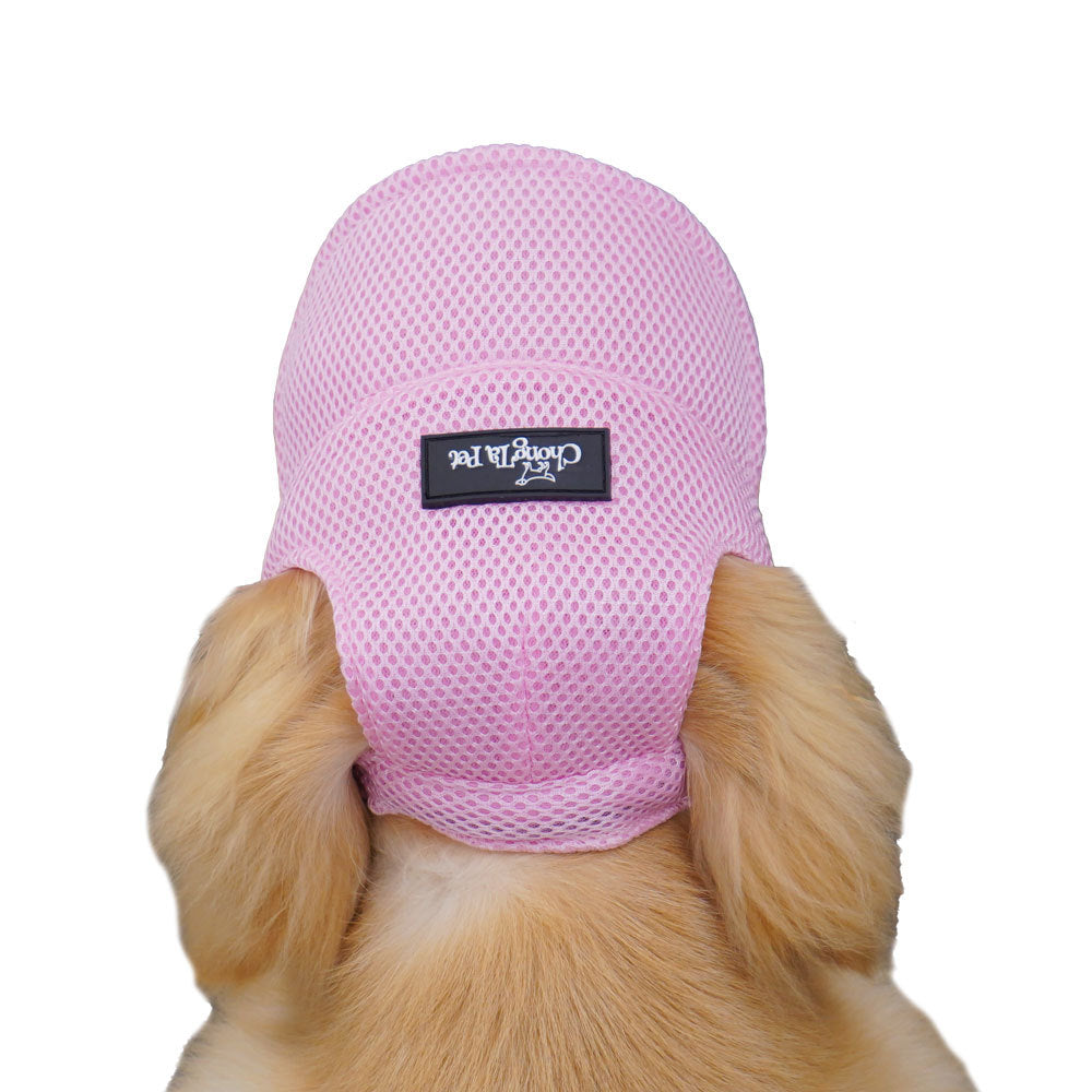 KFX-6744253 Breathable Summer Dog Hat for Golden Retrievers - Ear Leakage Protection, Jacquard Fabric, Available in Green and Pink