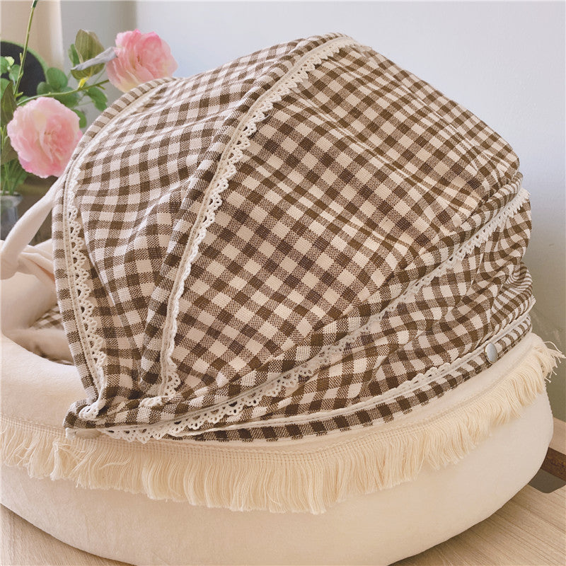 KFX-6744509 Cozy Lattice Cat Bed - Four Seasons Cradle Nest for Cats, Small & Large Sizes