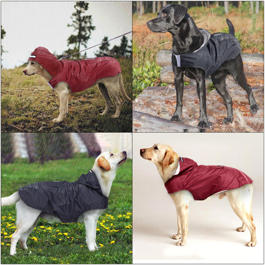 KFX-6746045 Waterproof Windproof Hooded Raincoat for Puppies in Multiple Colors and Sizes