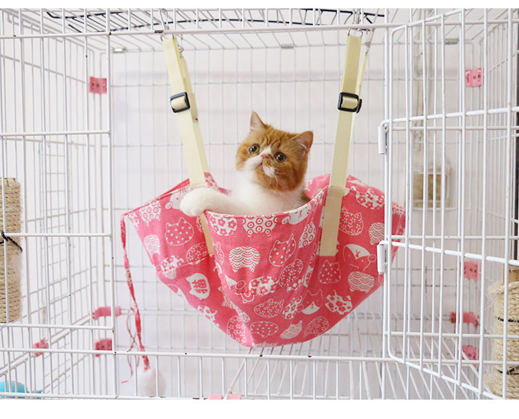 KFX-6747069 Sunbathing Cat Hanging Basket Bed - Cotton, Small & Medium Sizes Available