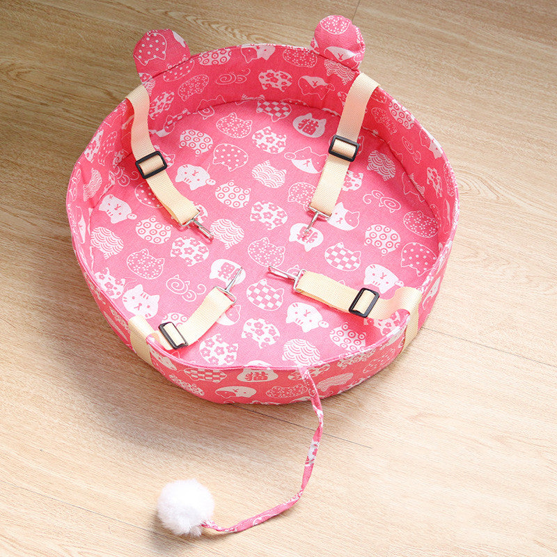 KFX-6747069 Sunbathing Cat Hanging Basket Bed - Cotton, Small & Medium Sizes Available