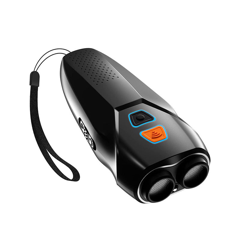 KFX-6748733 Ultrasonic Electronic Dog Repeller for Outdoor Use, Portable and High-Power in Black
