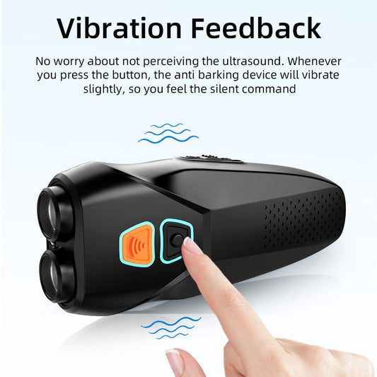 KFX-6748733 Ultrasonic Electronic Dog Repeller for Outdoor Use, Portable and High-Power in Black