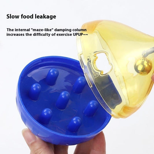 KFX-6749245 Dog Toy Tumbler Food Dropping Ball - Bone Shaped Plastic Pet Feeder