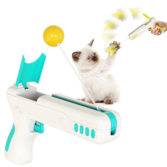 KFX-6750269 Interactive Feather Teaser Stick Toy for Cats - Multiple Color Options Available