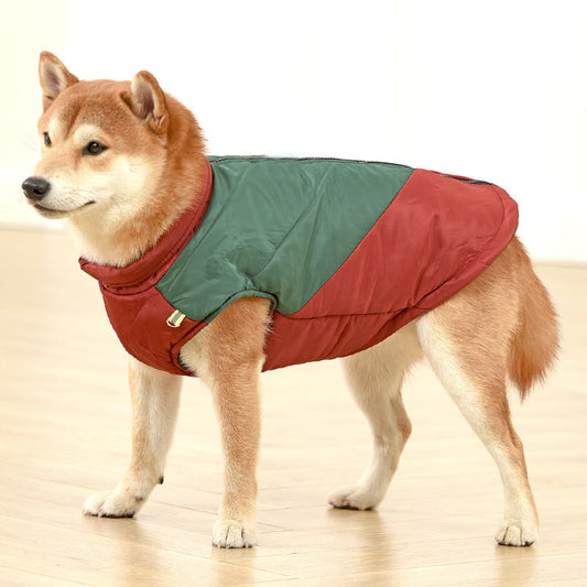 KFX-6751805 Retro Contrast Cotton Tank Top for Medium to Large Dogs - Multiple Color Options Available