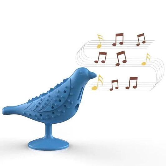 KFX-6753853 Interactive Bird-Shaped Cat Toy with Suction Cup Base for Kittens and Small Dogs - Silicone and PP Material