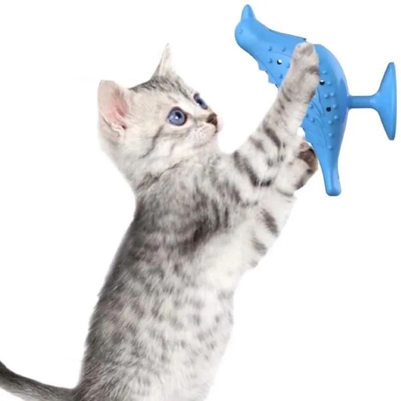 KFX-6753853 Interactive Bird-Shaped Cat Toy with Suction Cup Base for Kittens and Small Dogs - Silicone and PP Material