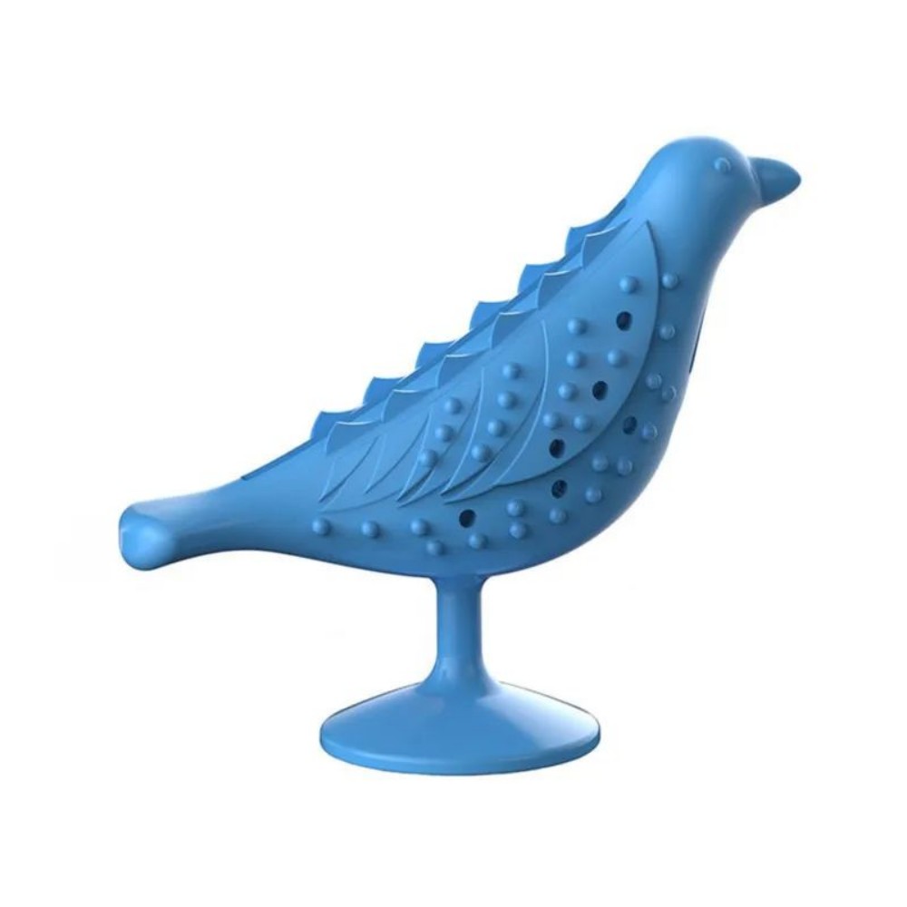 KFX-6753853 Interactive Bird-Shaped Cat Toy with Suction Cup Base for Kittens and Small Dogs - Silicone and PP Material