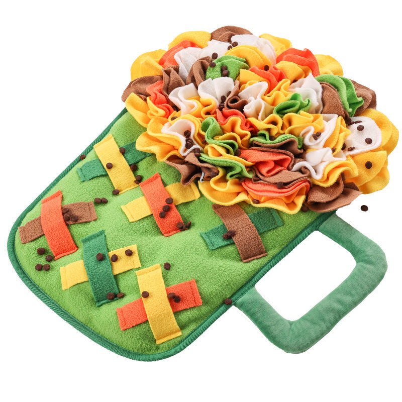 KFX-6756029 Dog Sniffing Pad for Food Training – Slow Feeding Toy in Medium Green and Yellow Editions