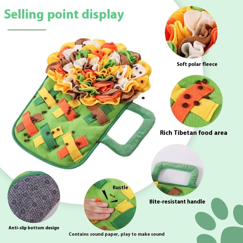 KFX-6756029 Dog Sniffing Pad for Food Training – Slow Feeding Toy in Medium Green and Yellow Editions