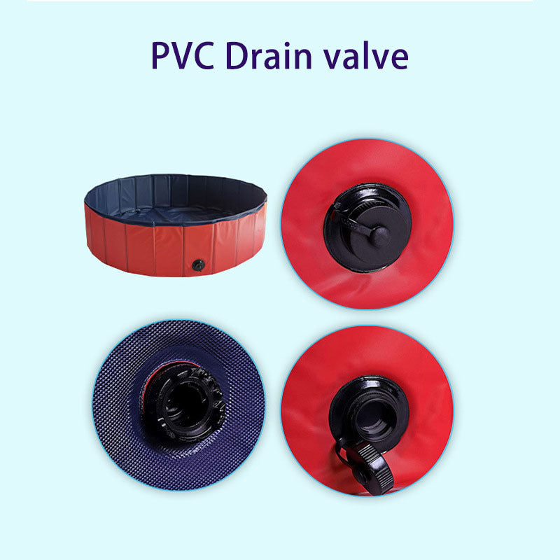KFX-6756797 Foldable Pet Pool for Dogs and Cats - Portable Bathtub with Drain for Easy Cleaning