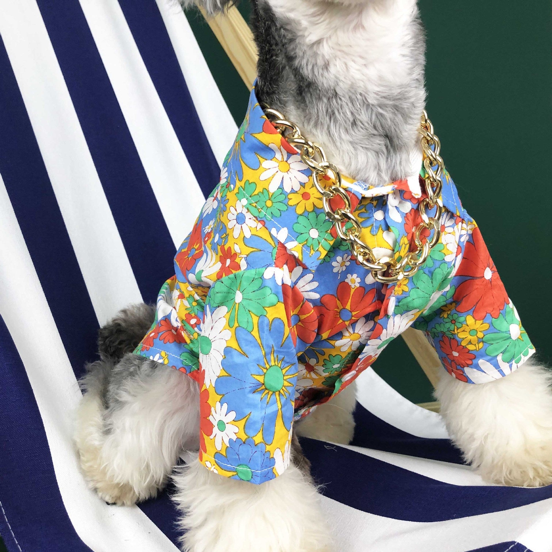 KFX-6757565 Summer Floral Shirt for Small Dogs and Cats - Lightweight Cotton Pet Apparel