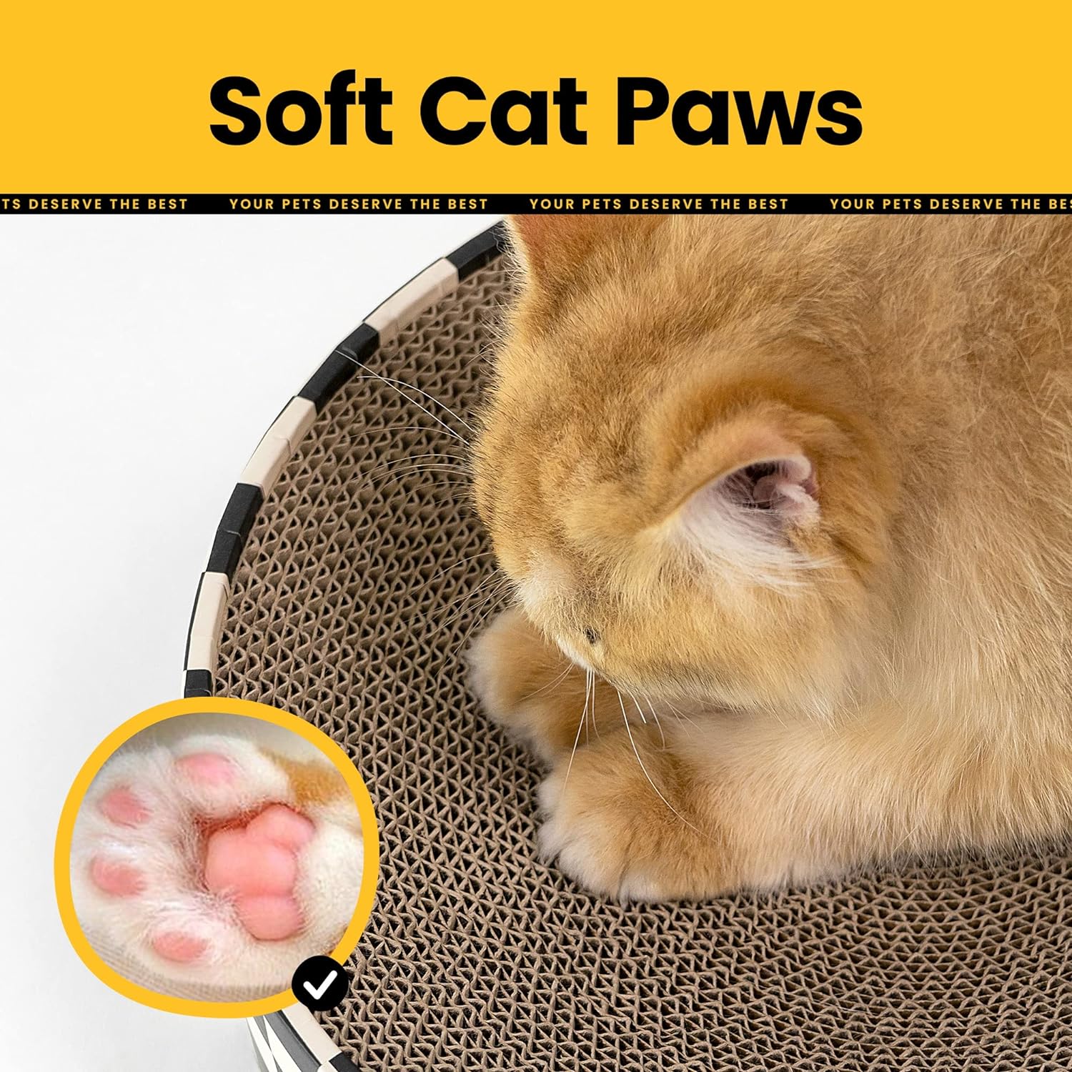 KFX-6758461 Indoor 2-in-1 Cat Scratcher and Nest Bowl - Cardboard Oval Design, 50.5 x 30 x 9.5 cm, Lightweight 2.5 kg