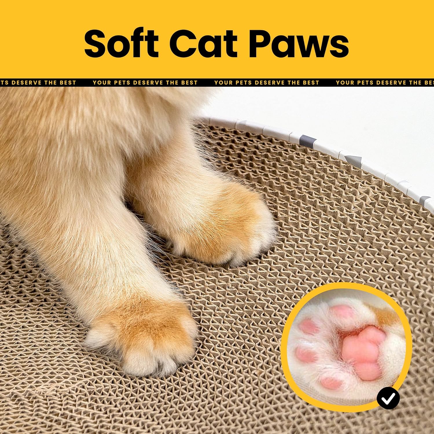 KFX-6758461 Indoor 2-in-1 Cat Scratcher and Nest Bowl - Cardboard Oval Design, 50.5 x 30 x 9.5 cm, Lightweight 2.5 kg