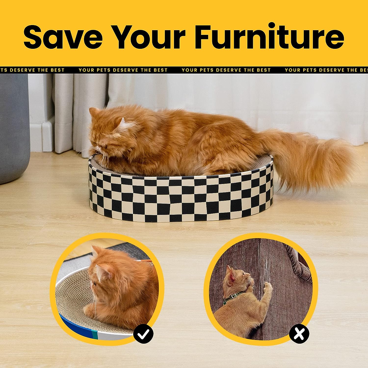 KFX-6758461 Indoor 2-in-1 Cat Scratcher and Nest Bowl - Cardboard Oval Design, 50.5 x 30 x 9.5 cm, Lightweight 2.5 kg