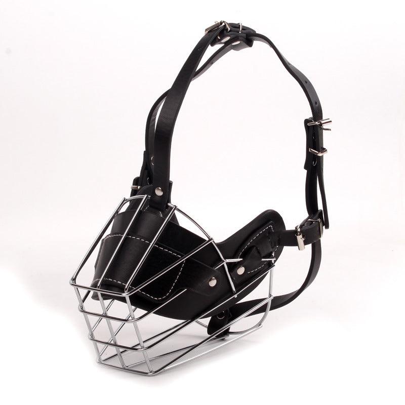KFX-6760637 Adjustable Soft Leather Dog Muzzle with Anti-Bite Design - Perfect Fit for Safety and Comfort