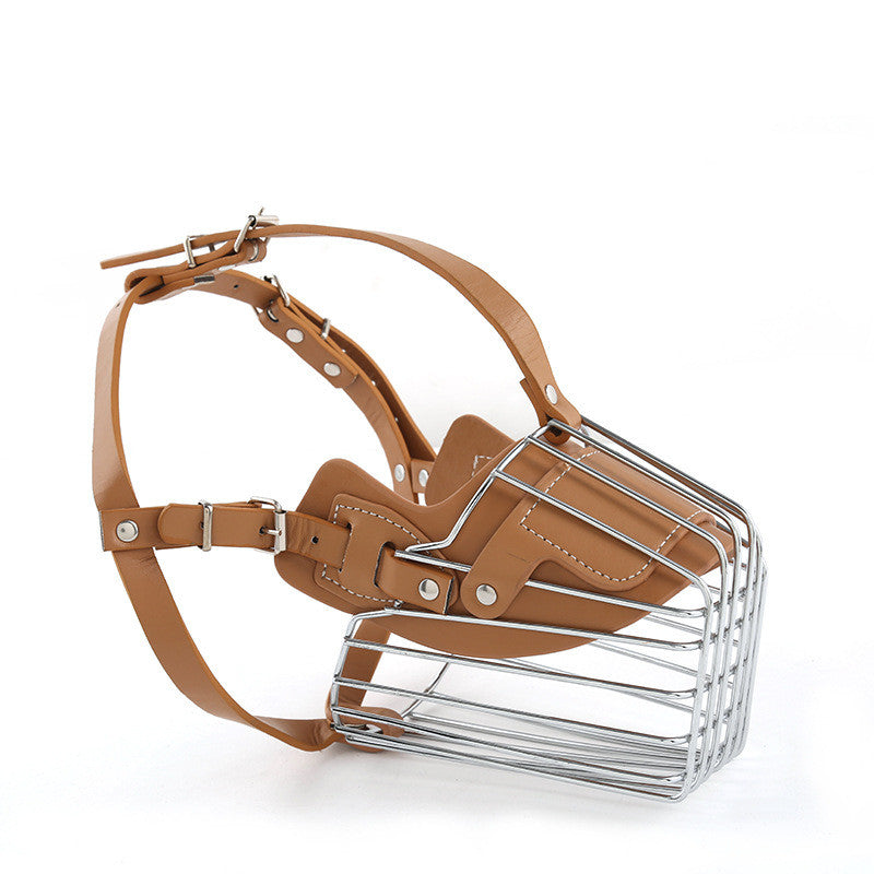 KFX-6760637 Adjustable Soft Leather Dog Muzzle with Anti-Bite Design - Perfect Fit for Safety and Comfort