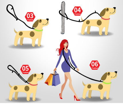 KFX-6760765 Double-Ended Outdoor Pet Dog Traction Rope with Breathable Mesh and Reflective Material