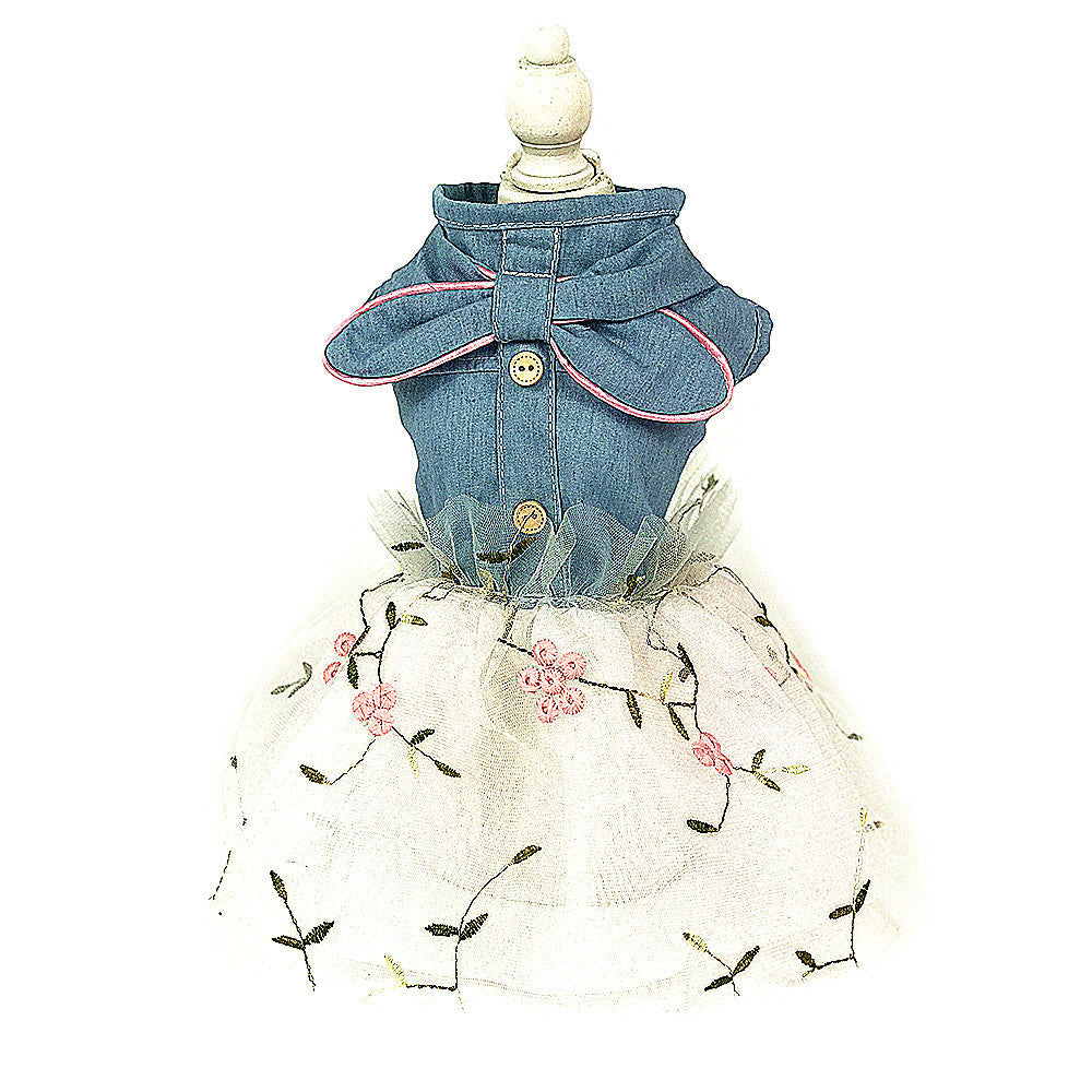 KFX-6761533 Denim Puppy Princess Dress for Dogs – Stylish Skirt in Various Sizes