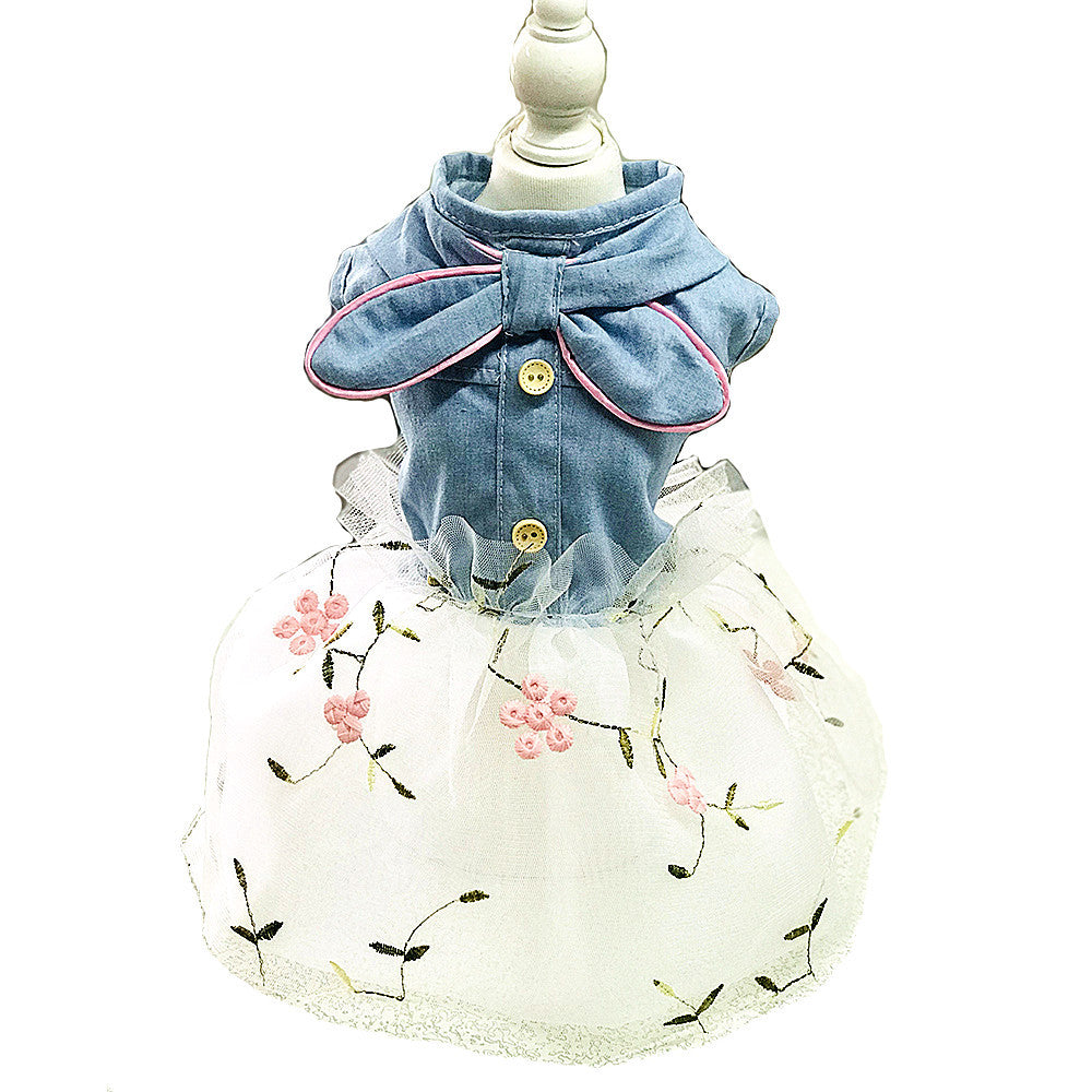 KFX-6761533 Denim Puppy Princess Dress for Dogs – Stylish Skirt in Various Sizes