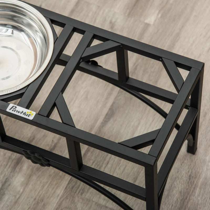 KFX-6762429 Elevated Double Stainless Steel Dog Food Bowl with Non-Slip Base - Promotes Healthy Digestion
