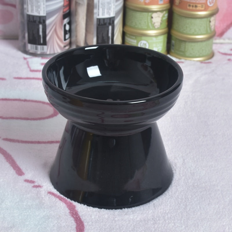 KFX-6762941 Ceramic Anti-Tumble Pet Bowl for Dogs and Cats with High Foot and Neck Protector