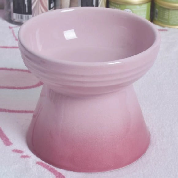 KFX-6762941 Ceramic Anti-Tumble Pet Bowl for Dogs and Cats with High Foot and Neck Protector