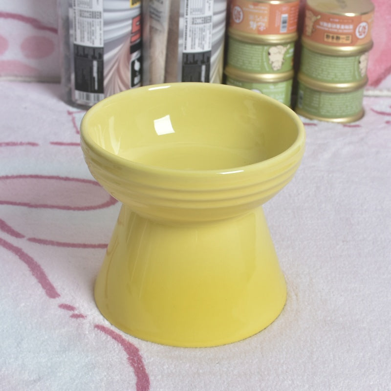 KFX-6762941 Ceramic Anti-Tumble Pet Bowl for Dogs and Cats with High Foot and Neck Protector