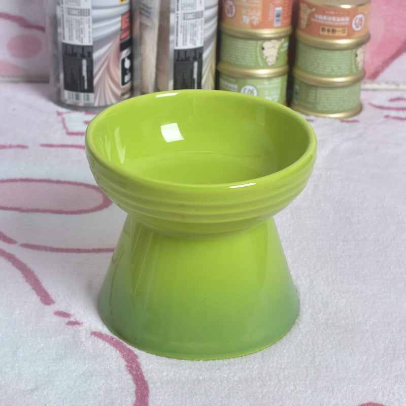 KFX-6762941 Ceramic Anti-Tumble Pet Bowl for Dogs and Cats with High Foot and Neck Protector