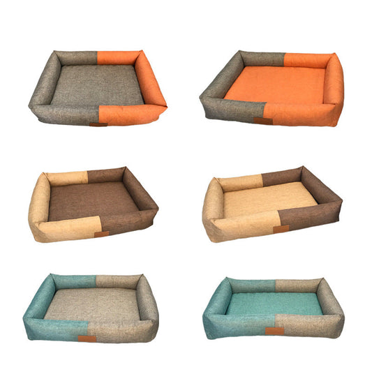 KFX-6766781 Comfortable Sponge Pet Mats for Dogs – Imitation Linen with Hand/Machine Wash Options – Multiple Sizes Available
