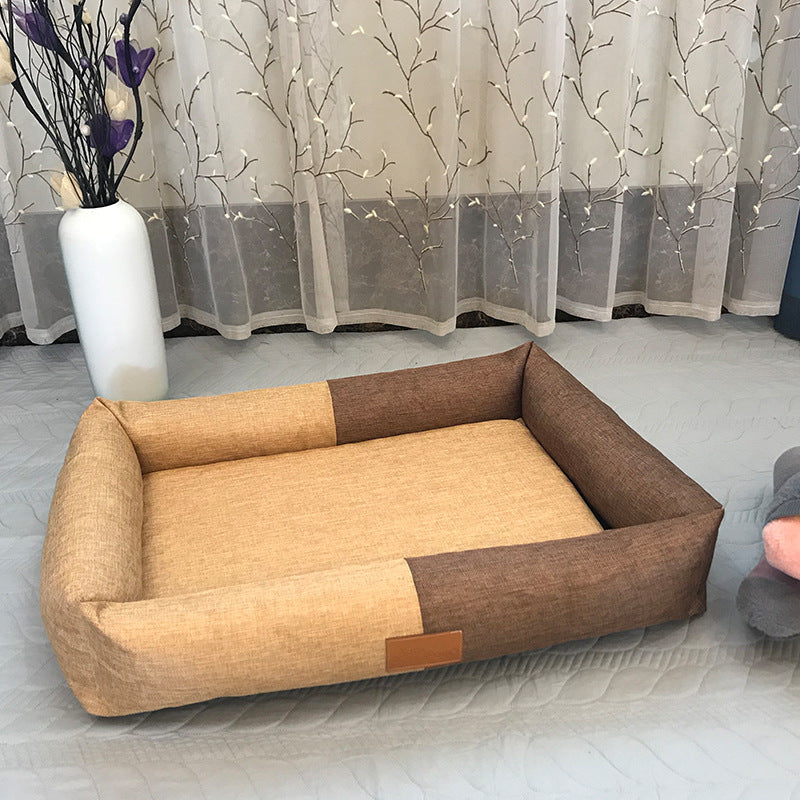 KFX-6766781 Comfortable Sponge Pet Mats for Dogs – Imitation Linen with Hand/Machine Wash Options – Multiple Sizes Available