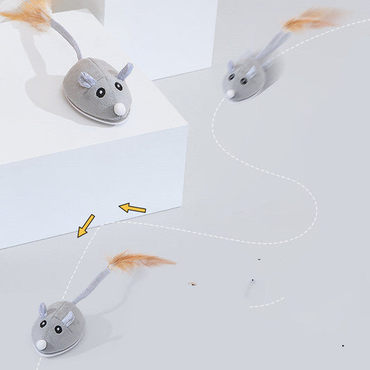 KFX-6767549 USB Rechargeable Crawling Mouse Cat Toy - Biting Toy for Interactive Play