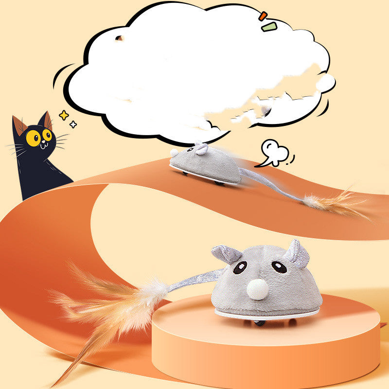 KFX-6767549 USB Rechargeable Crawling Mouse Cat Toy - Biting Toy for Interactive Play
